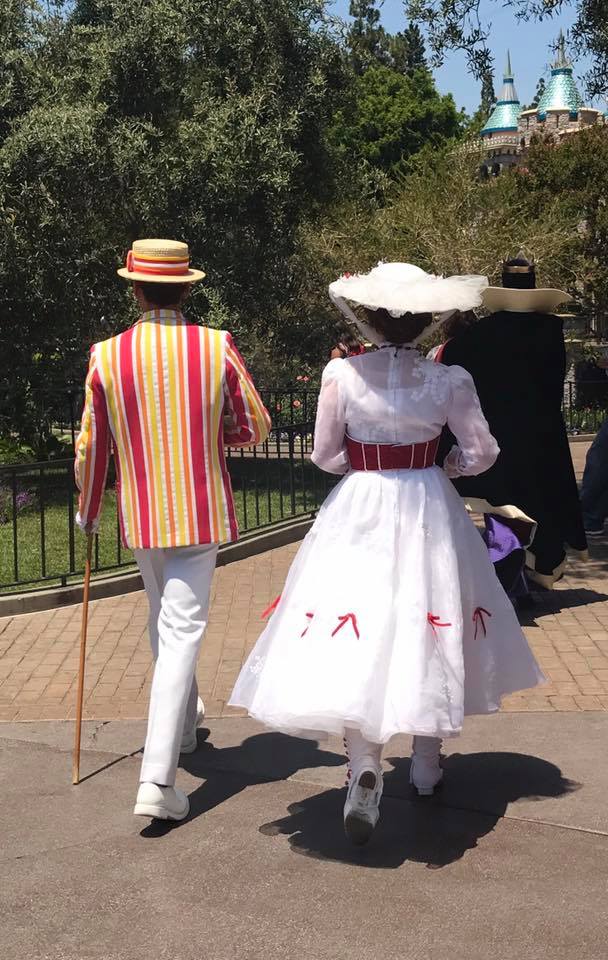 Mary Poppins and Burt walking away